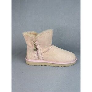 Women's UGG Boots Size 8 Bailey Mini Zip Pink Cloud Suede Wool Sold Out Color!